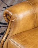 saddle tan leather recliner