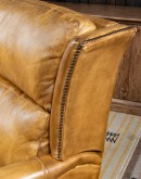 saddle tan leather recliner