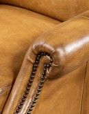 saddle tan leather recliner