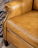 saddle tan leather recliner