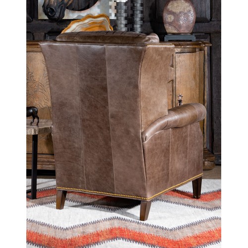 Lexington Top Grain Leather Recliner - Taupe, Modern Rustic