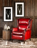 red leather wingback recliner