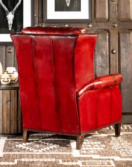 red leather wingback recliner
