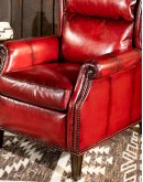 red leather wingback recliner