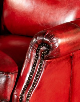 red leather wingback recliner