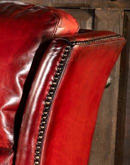 red leather wingback recliner