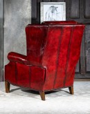 vibrant dark red leather recliner