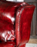 vibrant dark red leather recliner