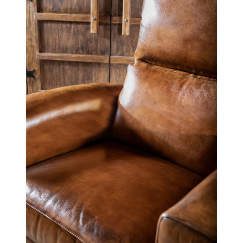 San Angelo Bourbon Leather Recliner