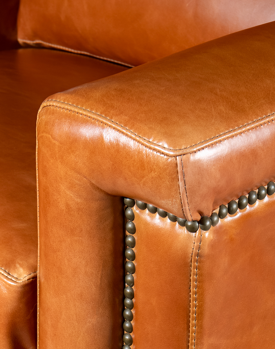 Revolver Cognac Recliner | Leather| American Made - Adobe Interiors
