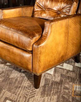 upscale ranch style tan leather recliner,tan recliner with saddle leather