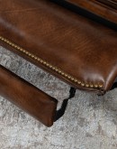 upscale ranch style brown leather recliner,brown recliner with saddle leather and cowhide