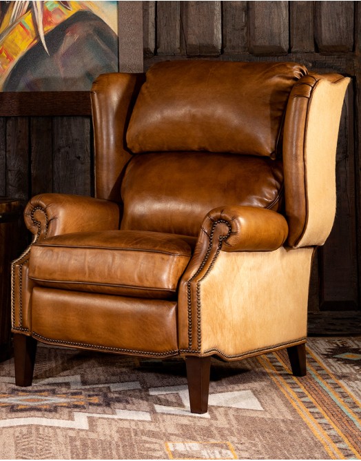 Sadler Tan Leather Recliner