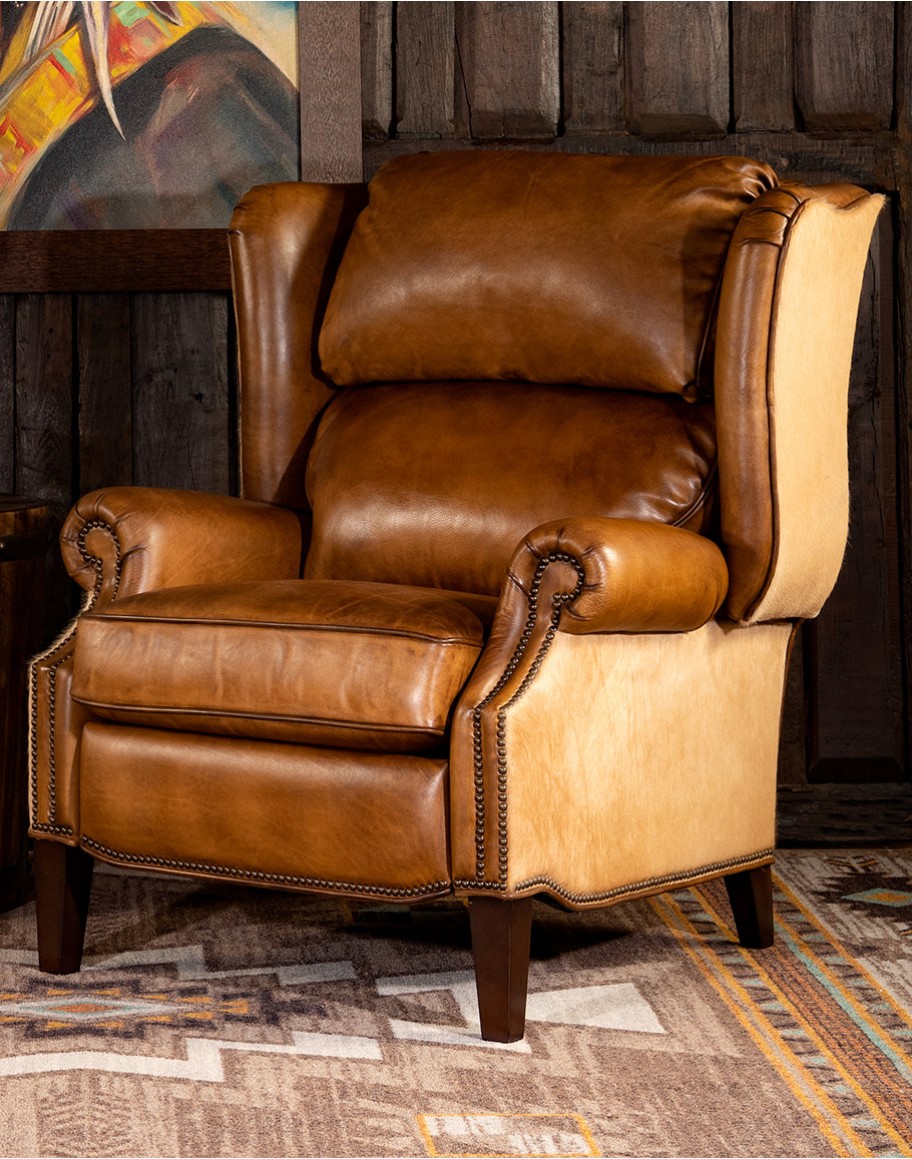 Sadler Tan Leather Recliner