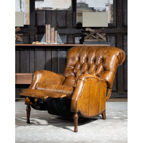 Sleepy Hollow Leather Recliner | Distresssed Tan Tufted Leather | Adobe  Interiors
