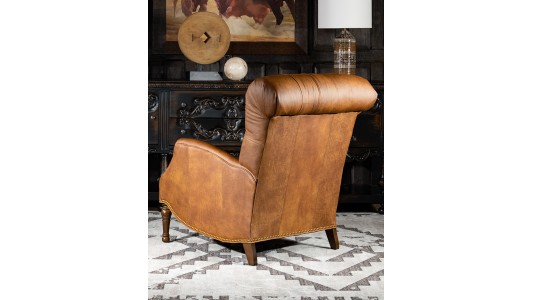 Sleepy Hollow Leather Recliner, Distresssed Tan Tufted Leather