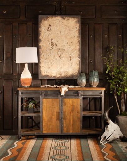 industrial style media console