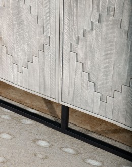 modern grey washed wooden media center