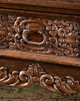 brown carved wood buffet,brown carved wood console table