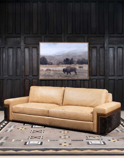 Alpine Ivory Leather Sofa modern rustic style leather sofa,modern rustic sofa with full grain leather