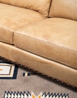 Alpine Ivory Leather Sofa