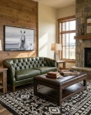 Audrey Olive Leather Settee