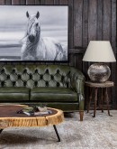 Audrey Olive Leather Settee
