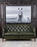Audrey Olive Leather Settee