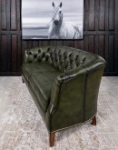 Audrey Olive Leather Settee