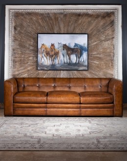 fine western leather sofa,western sofa with saddle leather