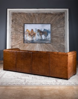 fine western leather sofa,western sofa with saddle leather