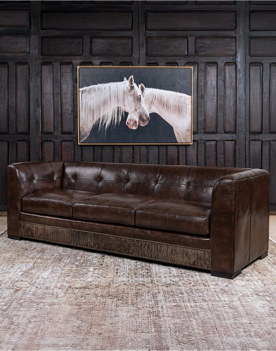 Bellamy Smoke Leather Sofa