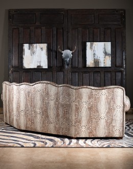 Bonanza Ivory Croc Curved Leather Sofa Bonanza Ivory Croc Curved Leather Sofa