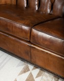 high quality leather chesterfield sofa,chesterfield sofa with dark saddle leather