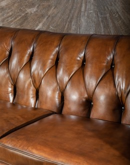 high quality leather chesterfield sofa,chesterfield sofa with dark saddle leather