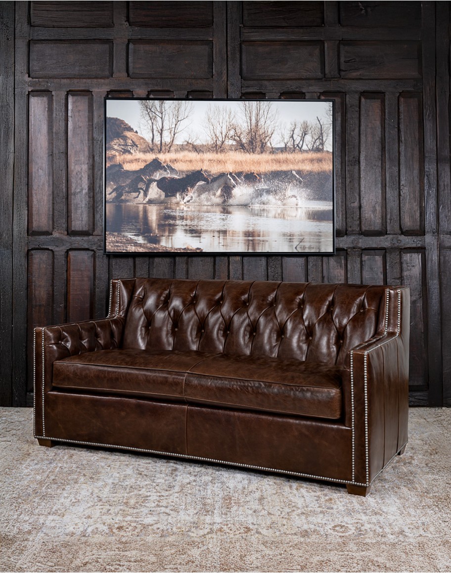 Bozeman Tufted Leather Loveseat
