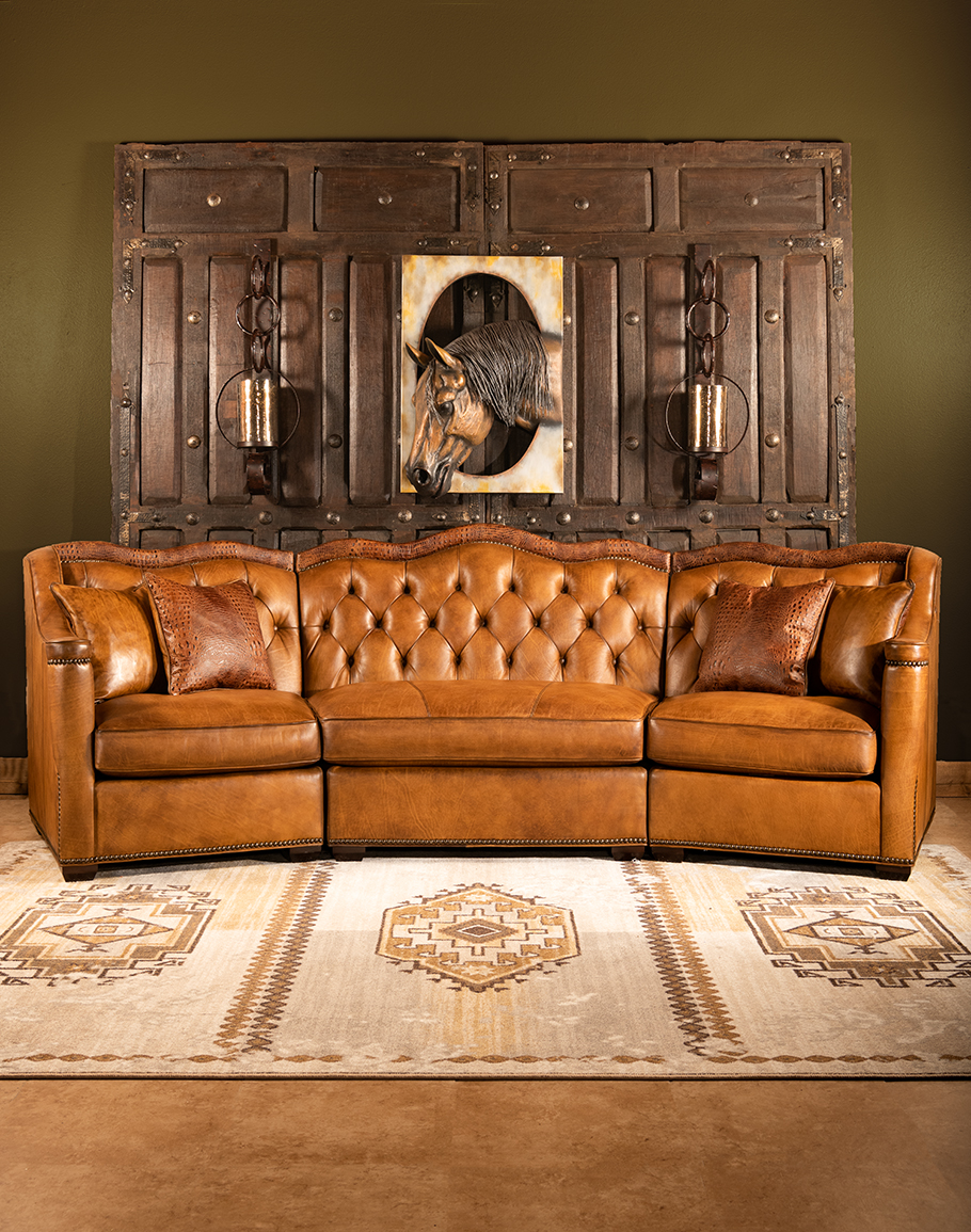 Branson Tufted Leather Sofa Fine