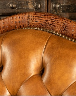 large curved leather sofa,curved sectional sofa made with saddle leather,tufted curved leather sofa