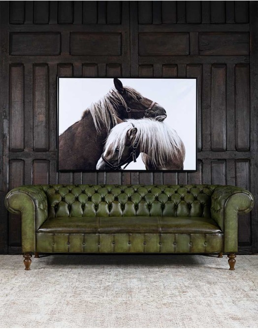 Carson Olive Leather Chesterfield Sofa