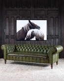 Carson Olive Leather Chesterfield Sofa