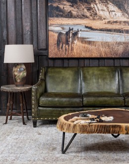 Cassidy Olive Leather Sofa