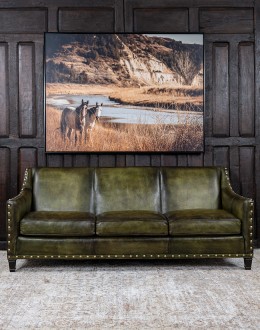 Cassidy Olive Leather Sofa