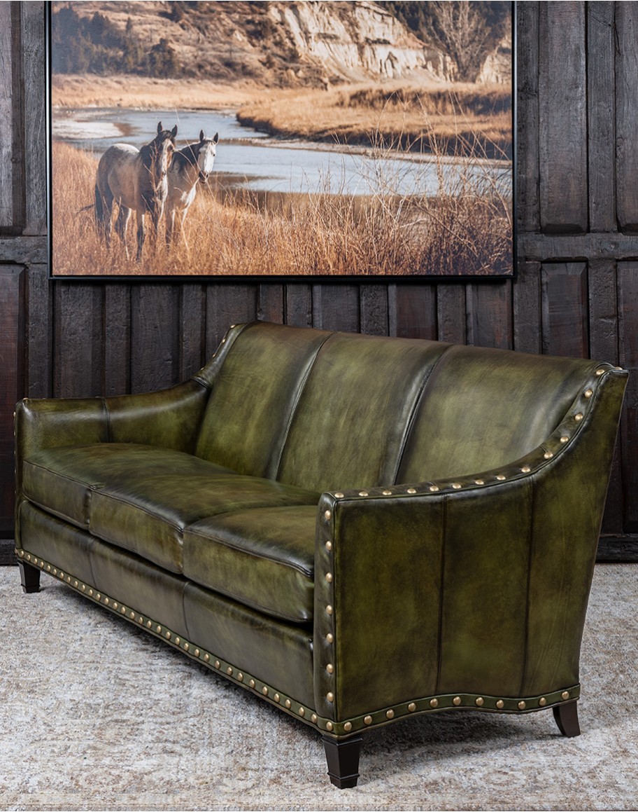 Cassidy Olive Leather Sofa