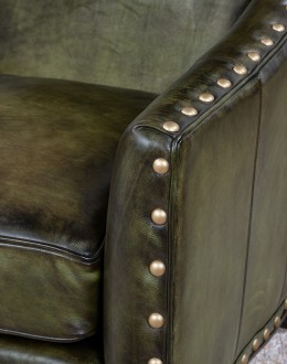 Cassidy Olive Leather Sofa
