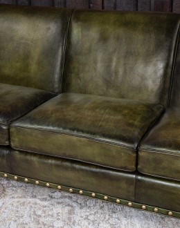 Cassidy Olive Leather Sofa