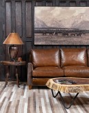 The Cowboy AF Leather Sofa is a western-style armchair with a luxurious full-grain leather finish