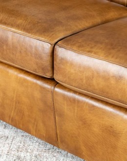 Coyote Saddle Leather Sofa