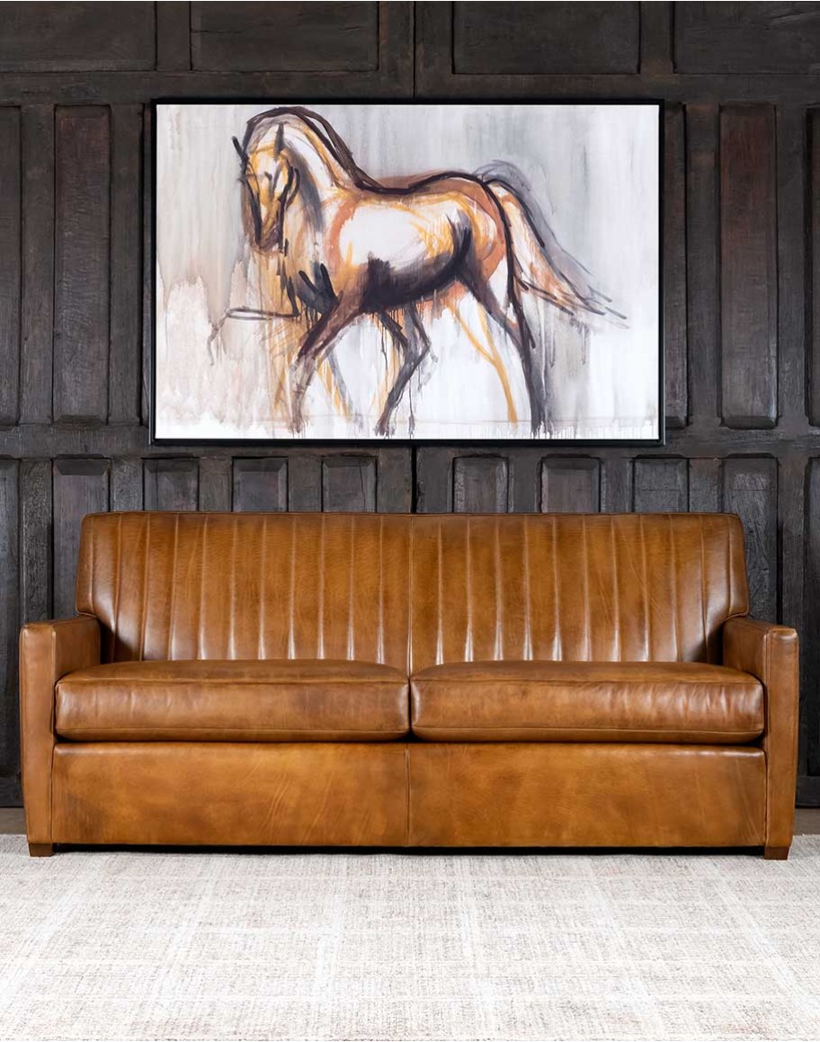 Coyote Saddle Leather Sofa