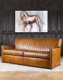 small sofa made with saddle leather