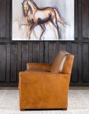 small sofa made with saddle leather